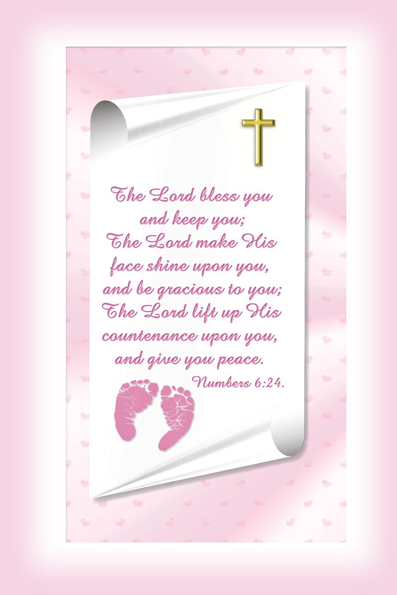 Baptism Christening Gifts Baby Blessing Picture Frame - Numbers 6:24-26 - Girl