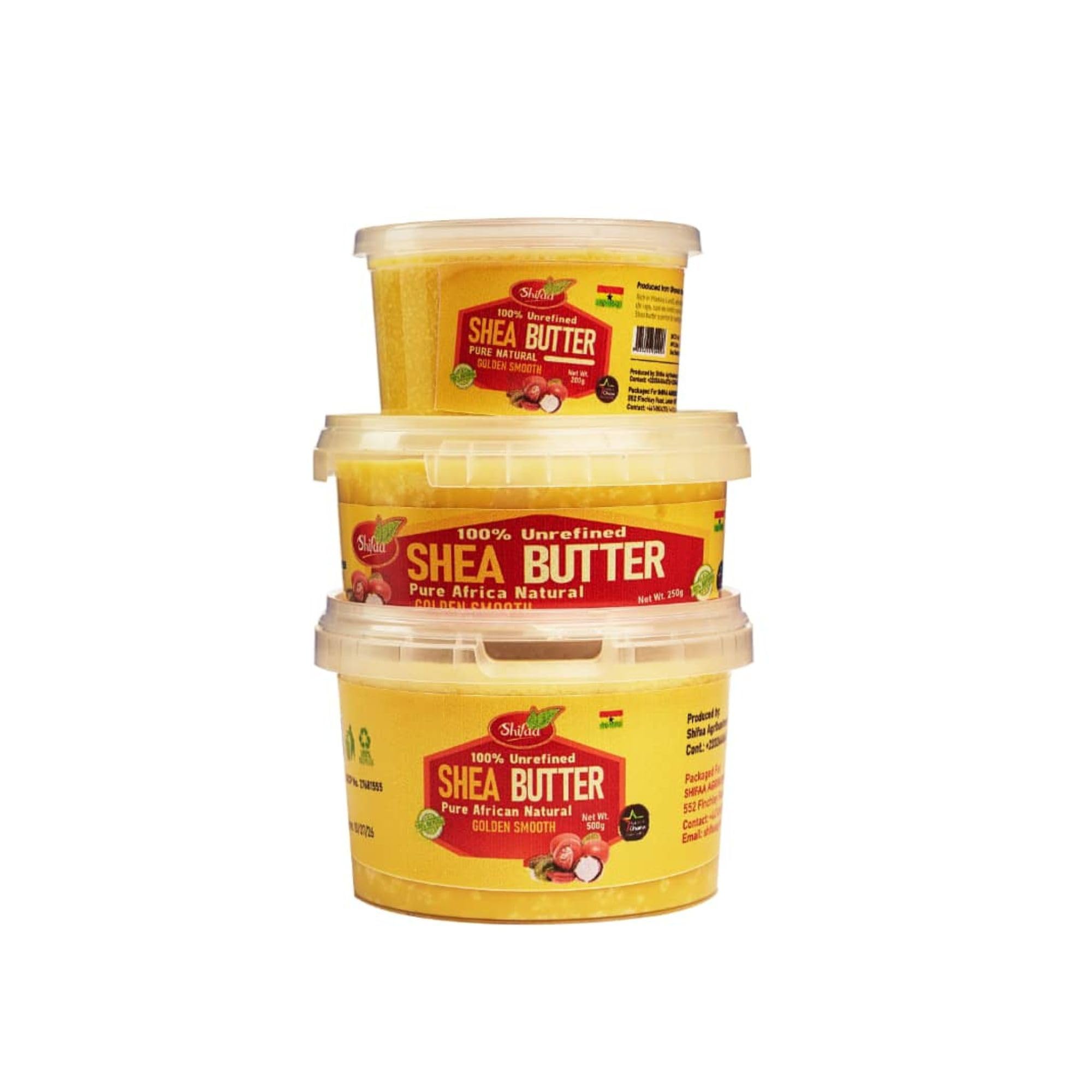 Shea Butter - 100% Pure and Unrefined from Ghana I Raw, Natural Moisturizer & Organic for Skin, Hair, Lips & Body - (Shifaa). Good for Scars and Rashes, Eczema - 18oz