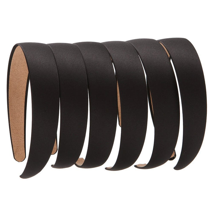 6 Black+1 Blue: Loneedy 6 Hard Headbands, 1 Inch Wide Non-Slip Ribbon Hairband For Women (6 Black+1 Blue)