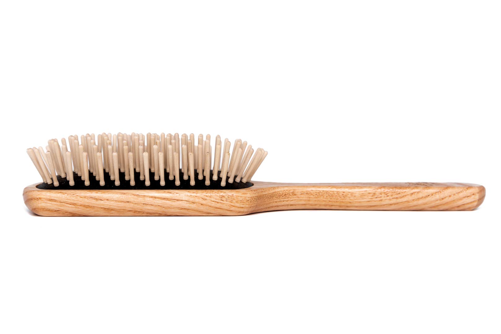 Tek paddle hairbrush in ash wood with regular pins - Handmade in Italy
