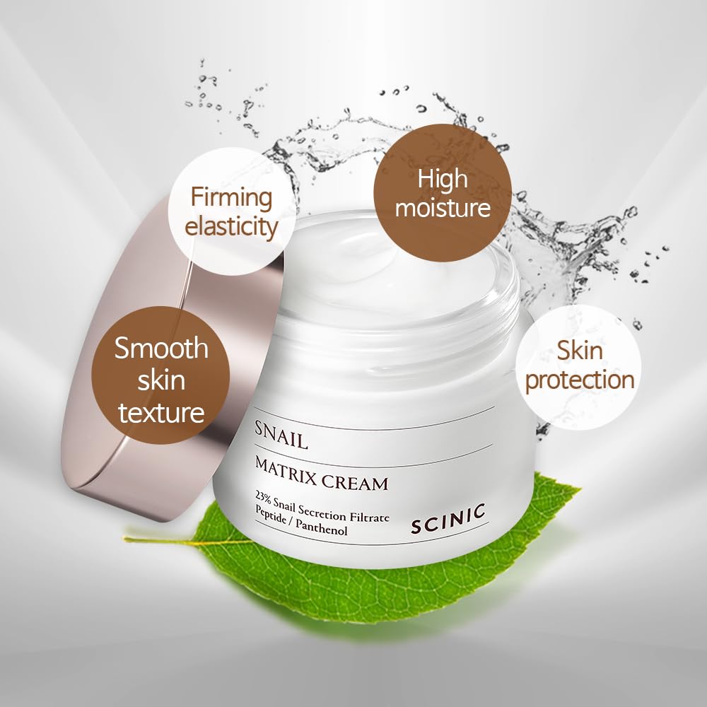 SCINIC Snail Matrix Cream All Skin Types Women Hypoallergenic Moisture (50ml) / high moisture, high elasticity, snail, nutrient-rich, korean cream