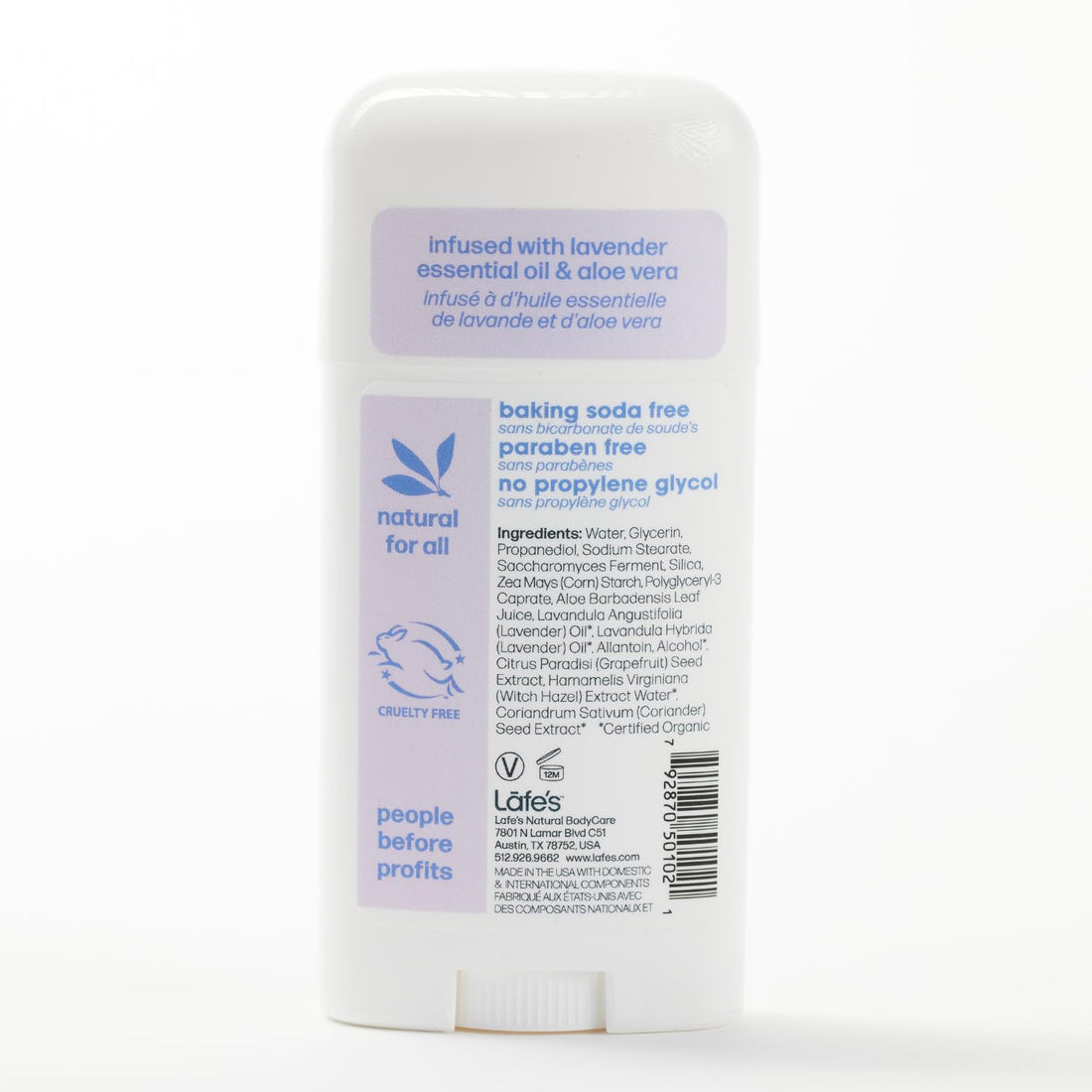 Lafe's Soothe Natural Deodorant Twist-Stick (Pack of 2) with Grapefruit Seed Extract, Witch Hazel Extract, Coriander Extract, Aloe Vera and Allantoin, 2.25 oz