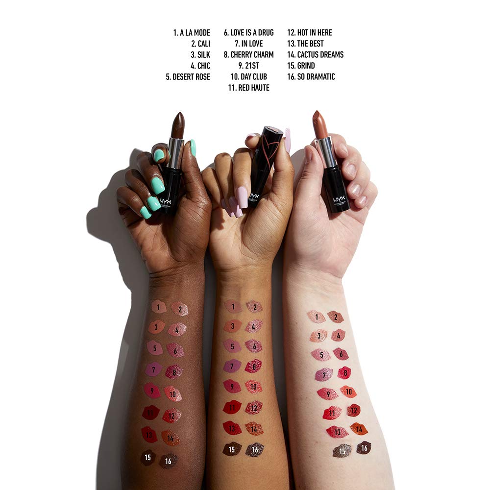 NYX PROFESSIONAL MAKEUP Shout Loud Satin Lipstick, Infused With Shea Butter - Hot In Here (Burnt Red)