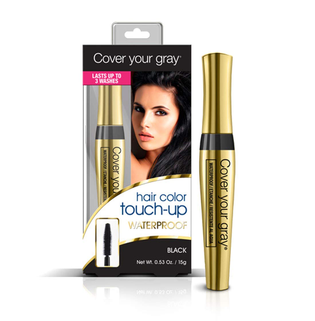 Cover Your Gray Waterproof Hair Color Touchup Brush In Black