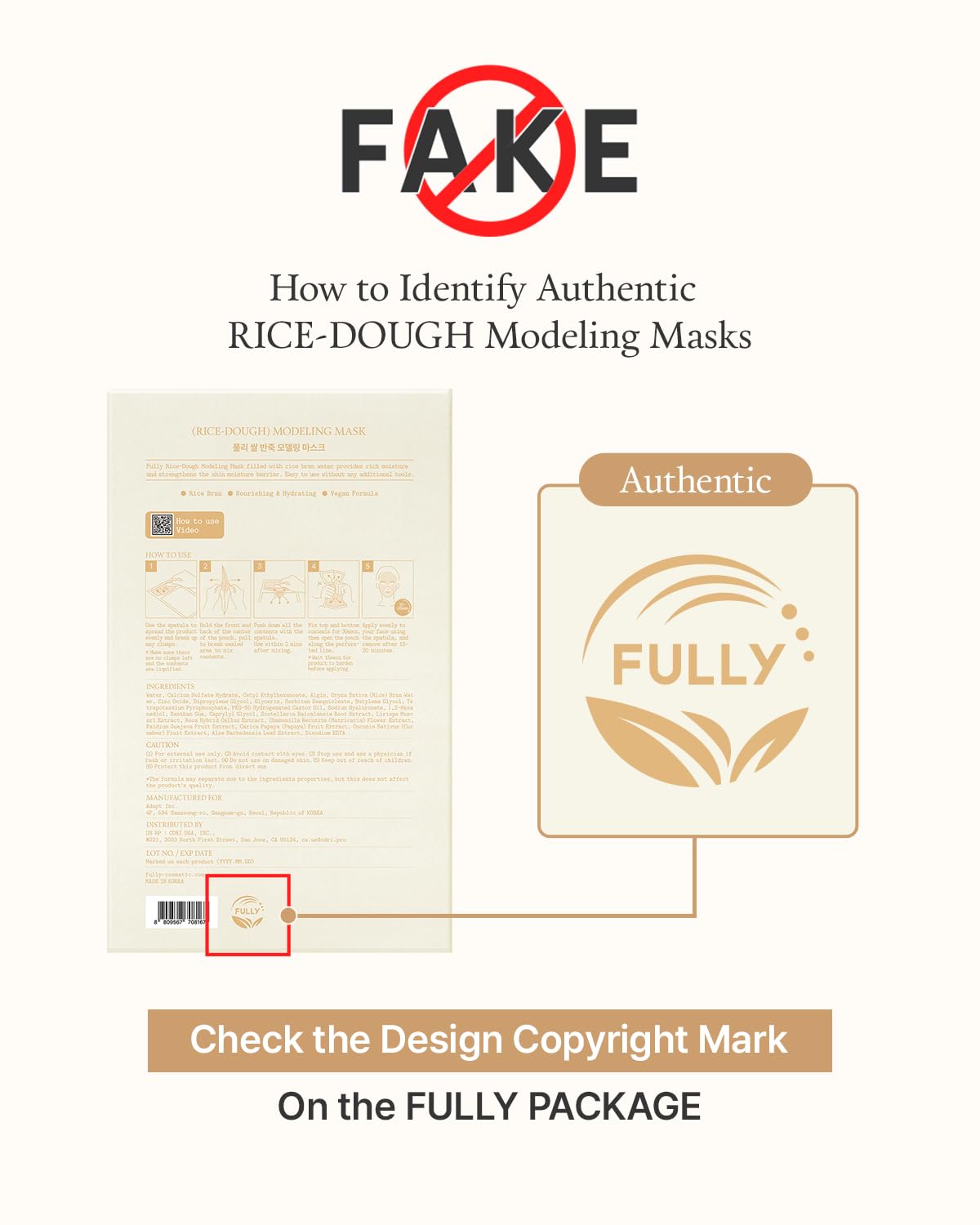 FULLY Rice Dough Facial Modeling Mask, Instant Hydration Boost, Radiance Boost, Skin Moisture Barrier, Nourishing, Vegan Hyaluronic Acid, Rice Bran Water, Aloe Extract 1.76oz x 4ea