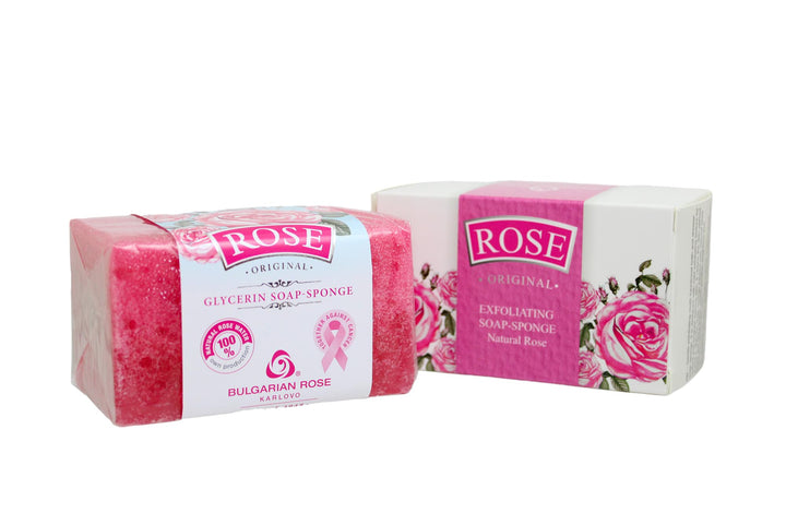 Avodari Body Wash in a Sponge Infused with Pure Bulgarian Rose Oil Rose Damascena 70 gr 2.5 oz