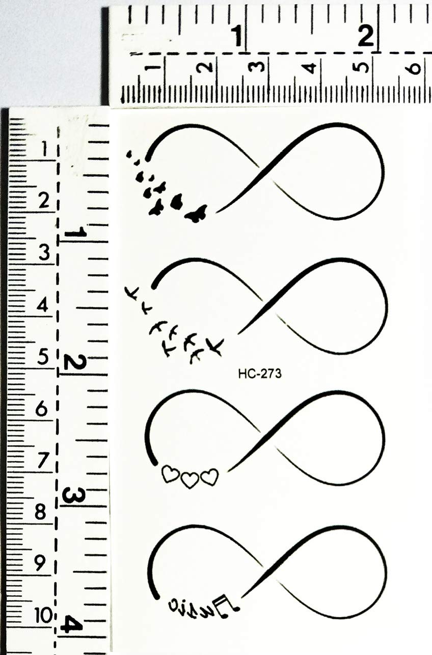 Mini Tattoos 2 Sheets Black Dove Bird Fly Heart Note Music Infinite Cartoon Tattoos Art Stickers Waterproof Temporary Painting Make up Sexy Body Fake Tattoo for Men Women Teens (14)