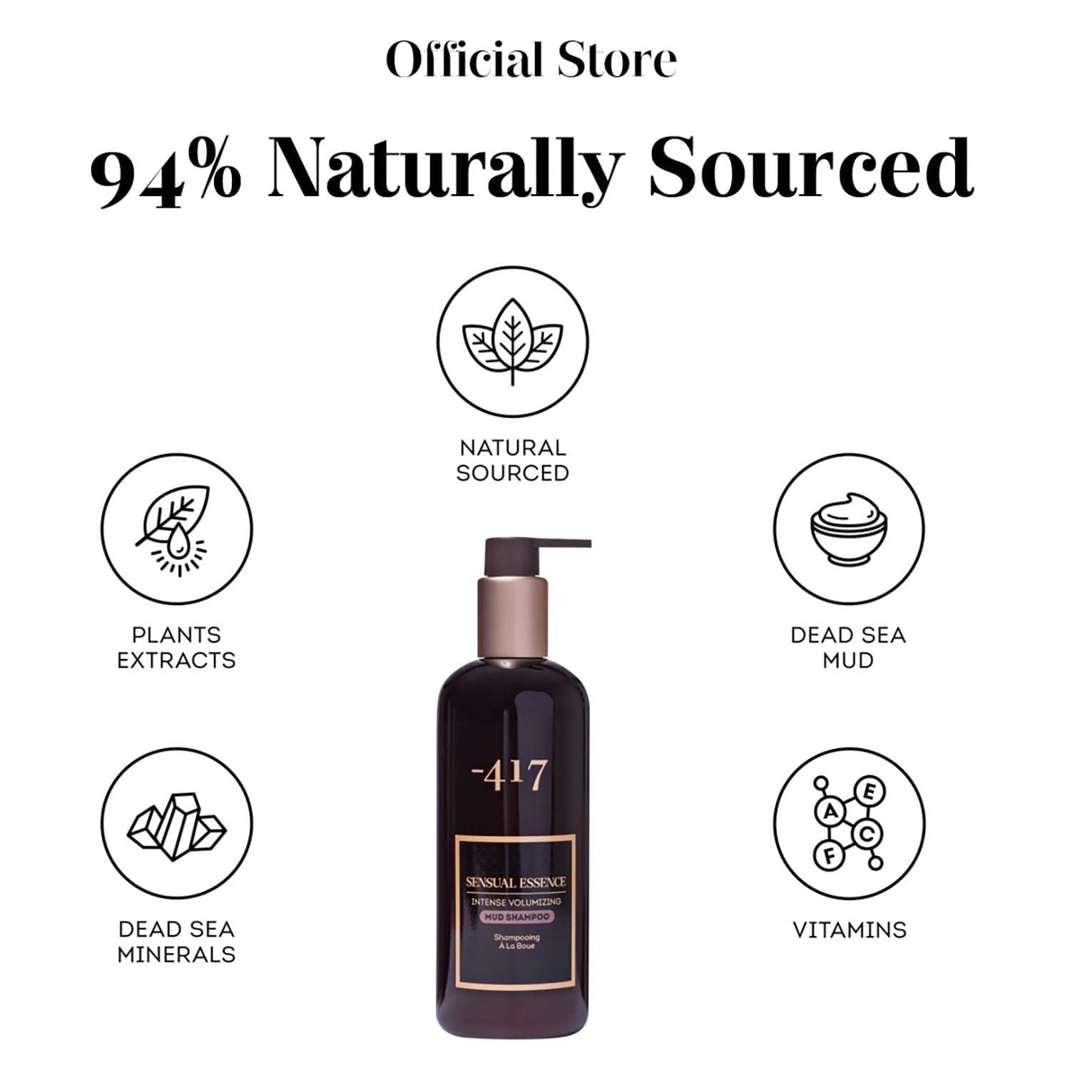-417 Dead Sea Catharsis Mud Shampoo - Treat Scalp & Hair for Healthy Shiny Hair - Repair Sun Damages - with Avocado Oil and Vitamin E - Perfect for Dry Scalp - 100% Vegan 349.8 ML