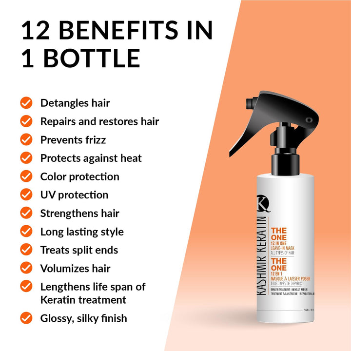 Kashmir Keratin THE ONE Leave In Mask 12 in 1 Hair Treatment 8 Fl Oz. NEW PRESENTATION / NEW FORMULA