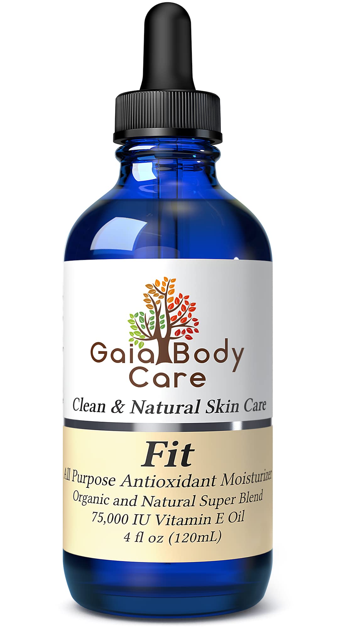 Gaia Body Care Organic Vitamin E Oil 75,000 IU Body Oil for Dry Skin, Scars, Hair and Scalp Moisturizer, Bath Oil - 4 ounces