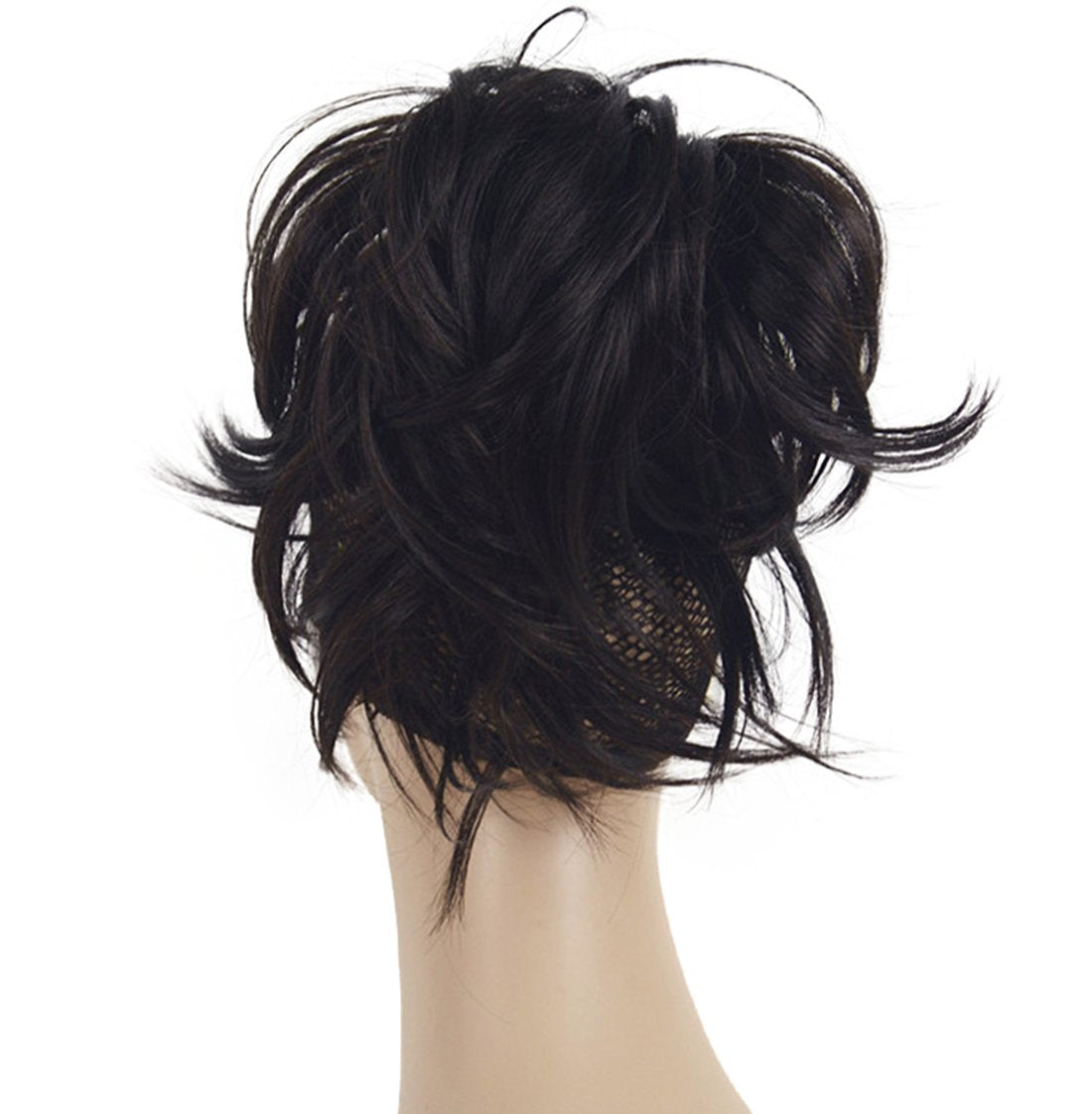 #4 Dark Brown : Lydell Adjustable Messy Style Ponytail Hair Extension Synthetic Hair-Piece with Jaw Claw (#4 Dark Brown)