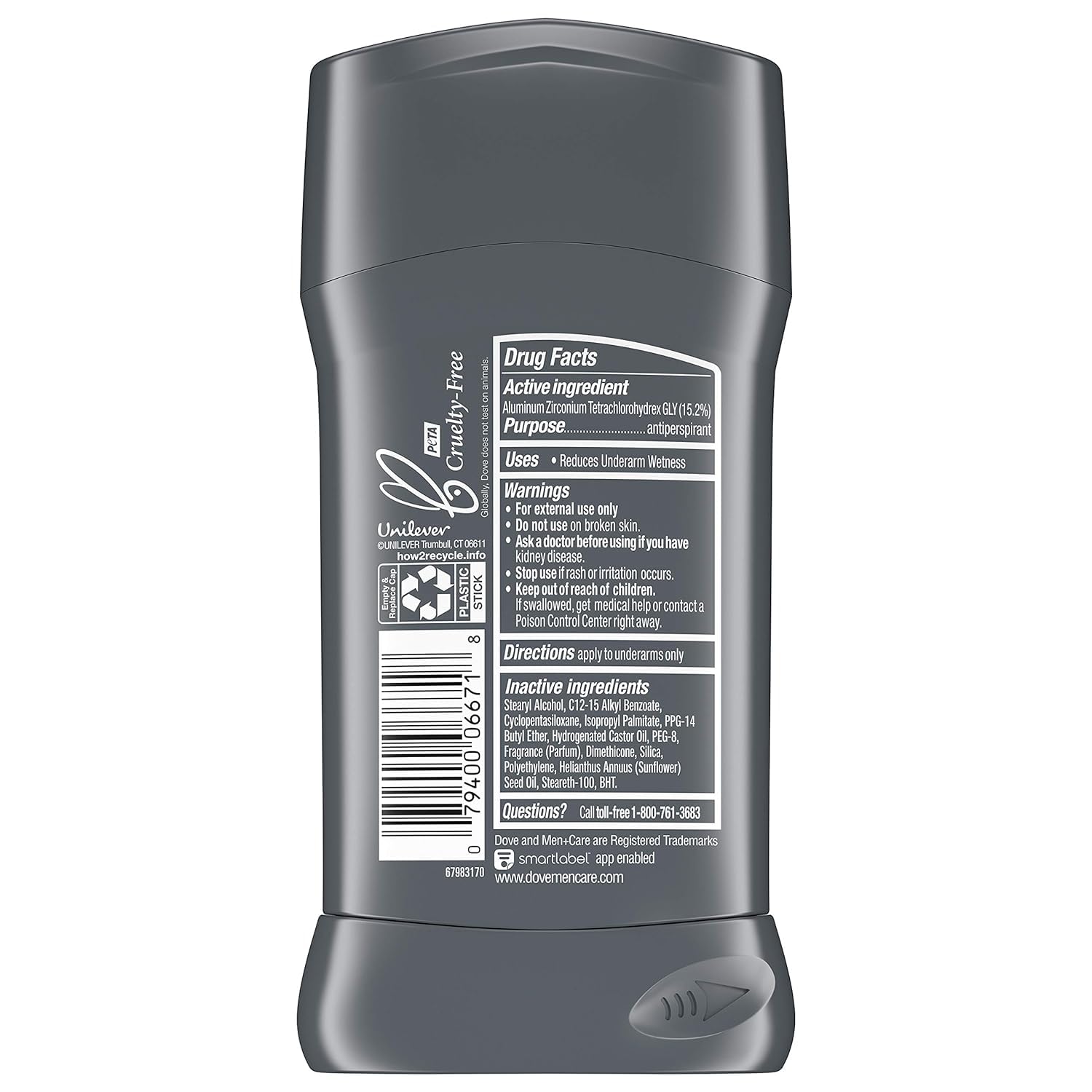 Dove Men + Care Antiperspirant - Clean Comfort - Non-Irritant - Net Wt. 2.7 OZ (76 g) Per Stick - Pack of 3 Sticks