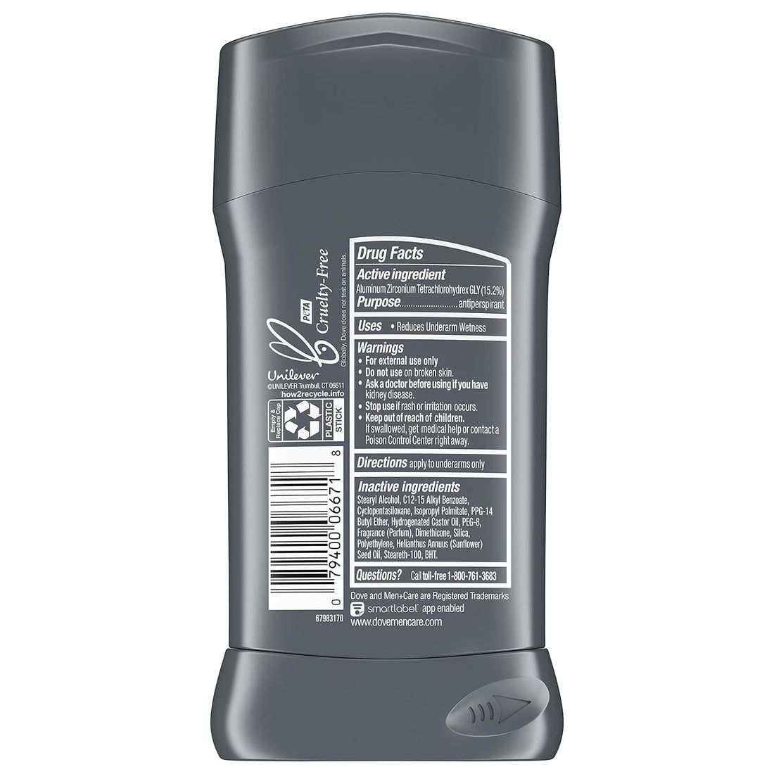 Dove Men + Care Antiperspirant - Clean Comfort - Non-Irritant - Net Wt. 2.7 OZ (76 g) Per Stick - Pack of 3 Sticks