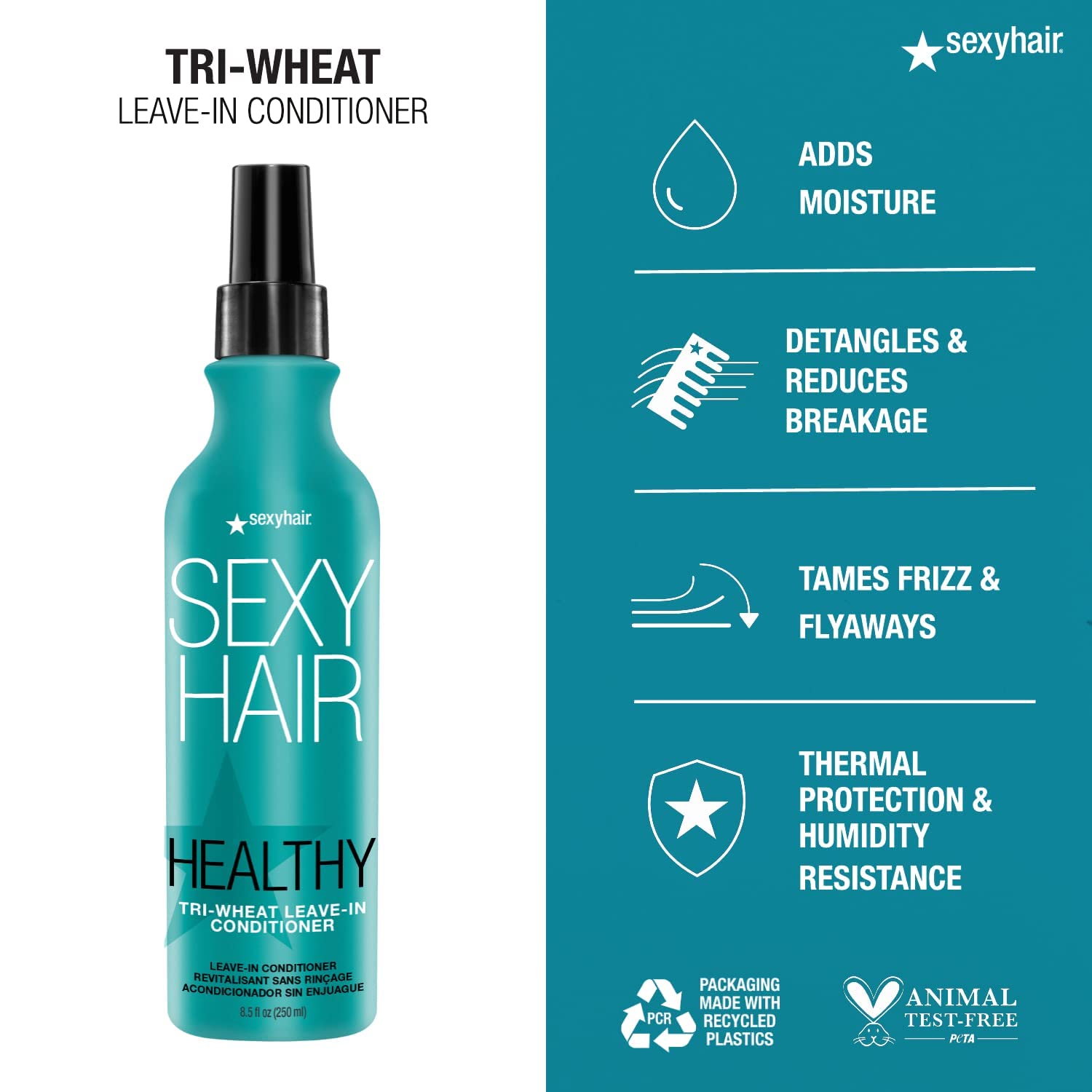 SEXYHAIR Healthy Tri-Wheat Leave In Conditioner, 8.5 fl. oz.