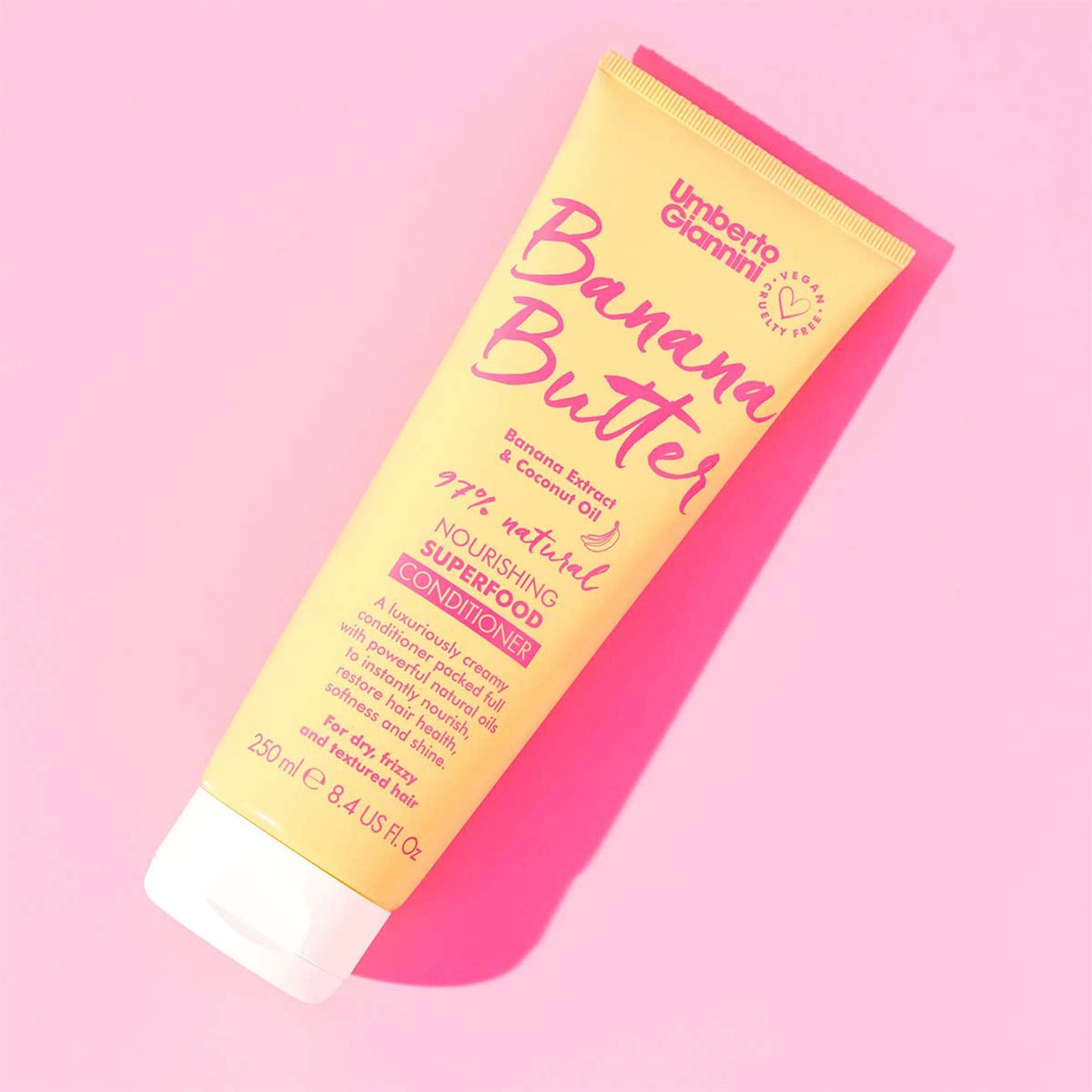 Umberto Giannini Banana Butter Nourishing Superfood Conditioner, Vegan & Cruelty Free Moisturising Formula for Dry, Textured or Frizzy Hair