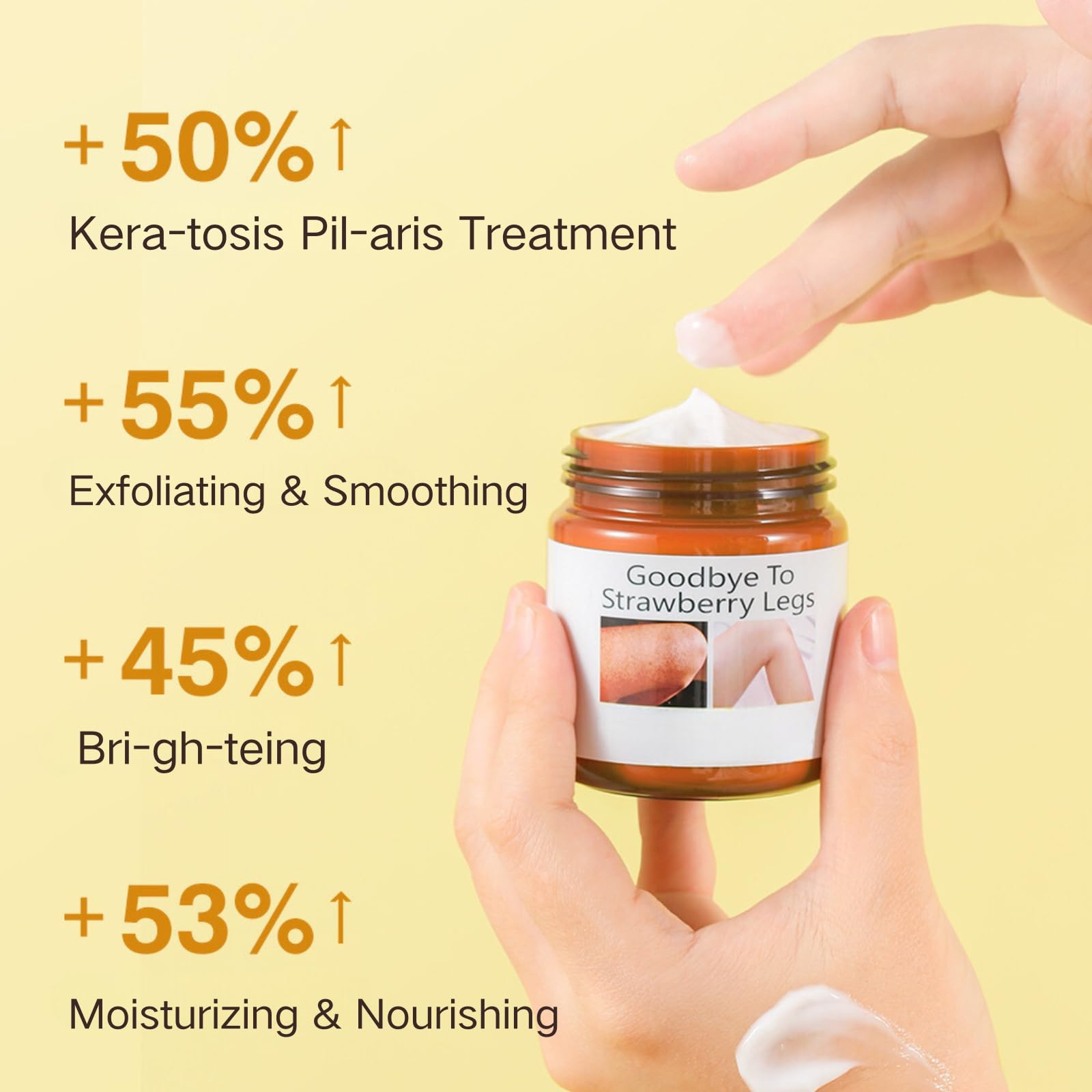 Strawberry Legs Treatment For Women - Bri-gh-tening Body Cream - Kera-tosis Pil-aris Treatment Lotion for Dry Skin - Strawberry Skin Treatment Body Moisturizer - Rough and Bumpy Skin Lotion