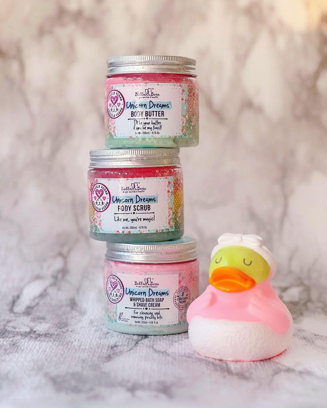 Bella and Bear Unicorn Dream Body Scrub Skin Care Exfoliating Body Wash - Cruelty-Free, Paraben Free, Vegan-Friendly Sugar Scrub with mango & pineapple with a hint of vanilla