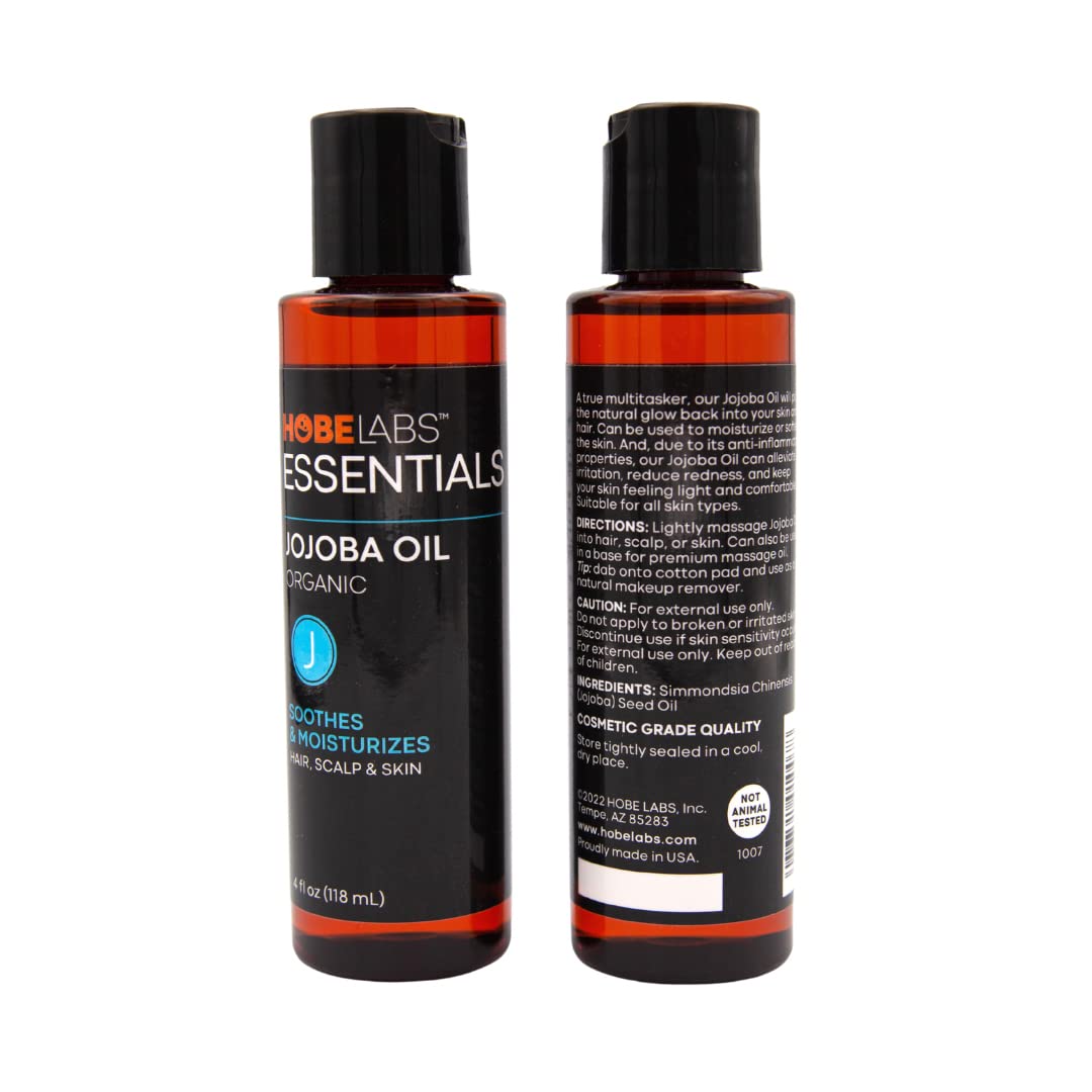 Hobe Labs 100% Pure Jojoba Oil - 4 oz - Moisturizing Body Oil