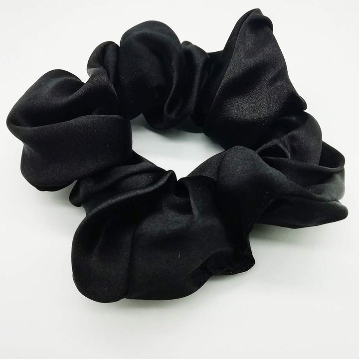 Maxfeel 100% Pure Muberry Silk Hair Scrunchie Multicolor (black) by Maxfeel