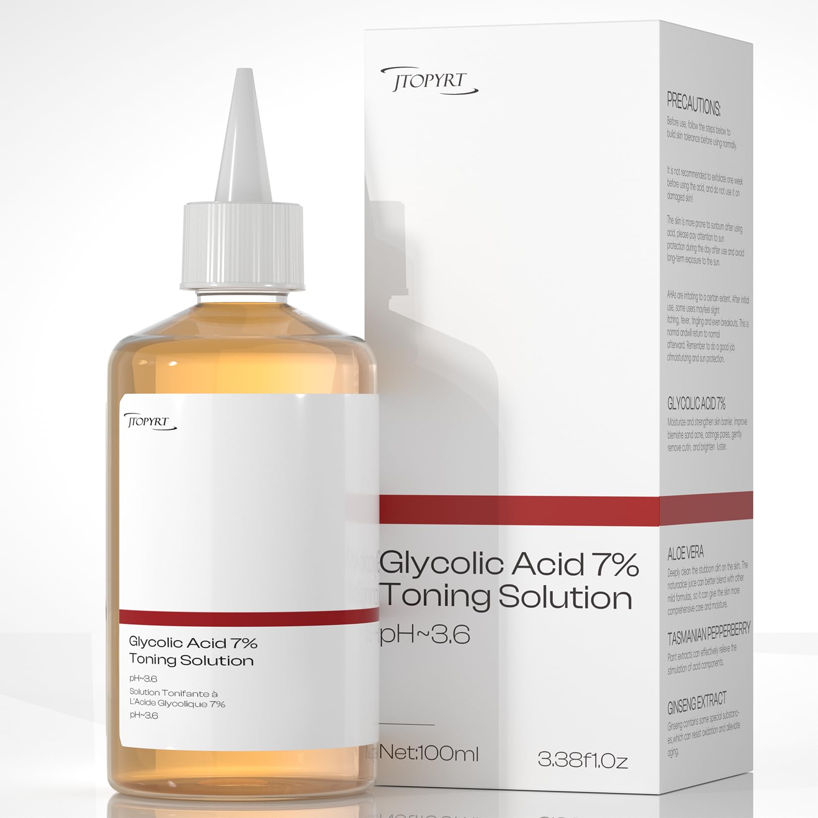 Glycolic Acid 7% Exfoliating Toner: Glycolic Acid Toning Solution Which Soothes and Hydrates The Skin 100ml