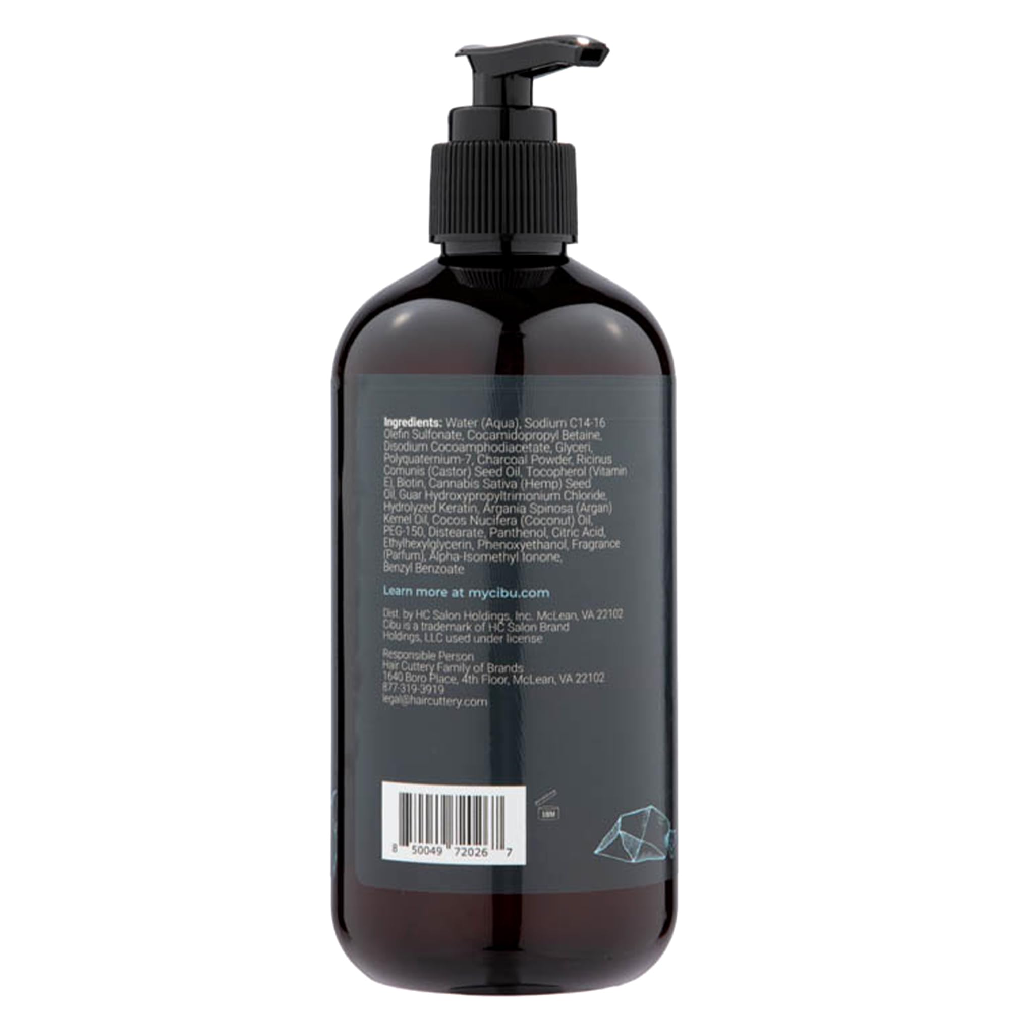 CIBU for Men Charcoal Shampoo - 12oz Deep Clean Shampoo for Healthier Hair & Scalp - Removes Dirt and Oil, Boosts Volume, Enhances Thickness, and Revitalizes Scalp