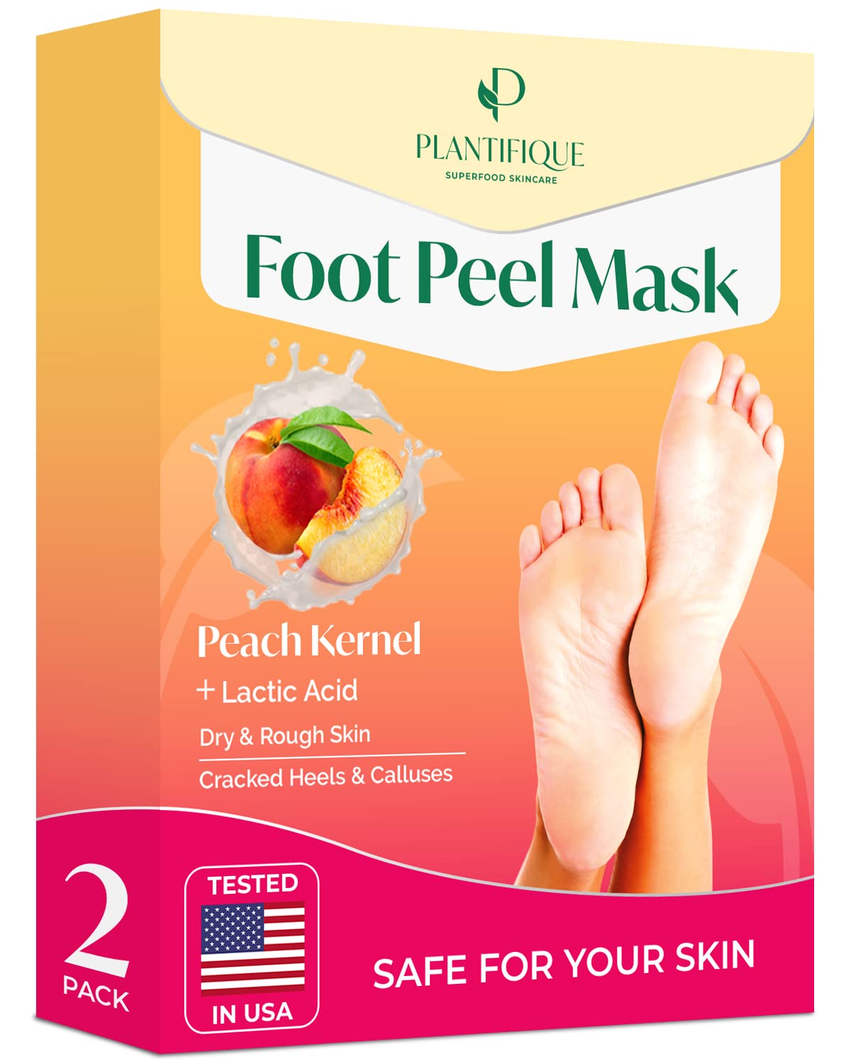 Plantifique Cosmety Paris Exfoliating Foot Peeling Mask for Soft Baby Feet - 2 Pairs - Removes Calluses, Dead and Dry Skin - Repairs Rough Heels In 7 Days; for Men and Women; Natural Gel Socks Booties