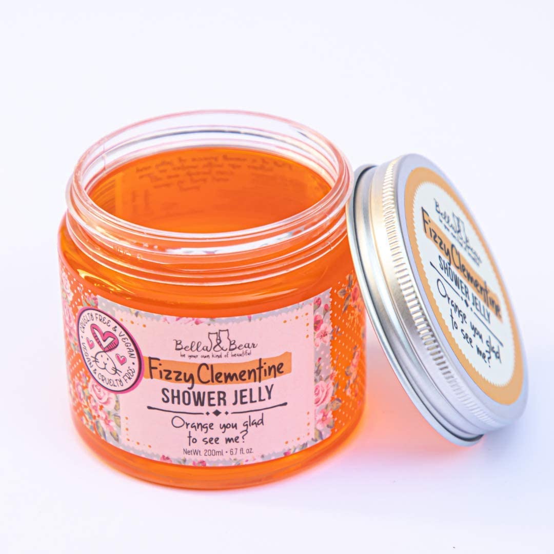 Bella & Bear Fizzy Clementine Shower Jelly, Vegan, Cruelty Free, Teen Girl Gifts 6.7oz