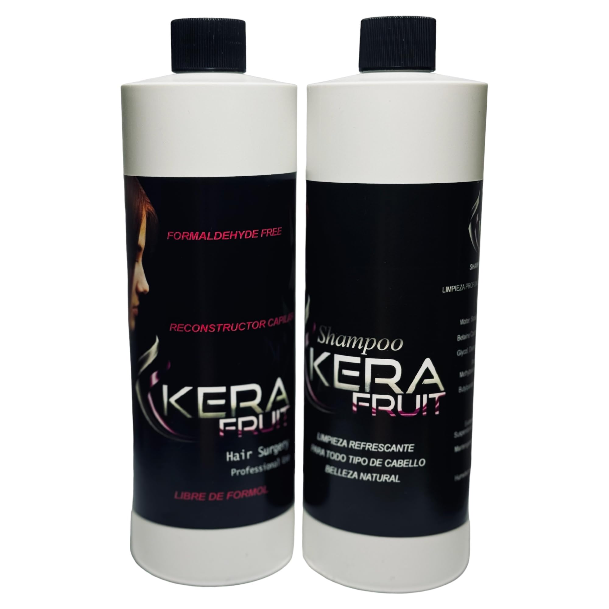 KERA FRUIT Cirugia Capilar Para el Cabello Libre de Formol - Antifrizz Deep Hydratation - Repair Hair Treatment - Professional Results - Formaldehyde Free 16oz with Shampoo - keratin Treatment.
