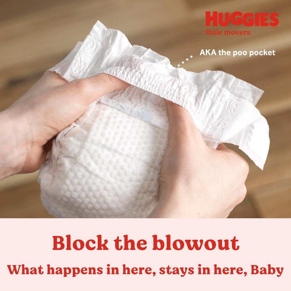 Huggies Little Movers Baby Diapers, Size 4 (22-37 lbs), 22 Ct