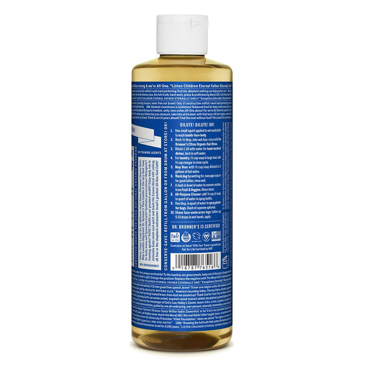Dr. Bronner's Pure-Castile Liquid Soap Shower and Travel Pack - Peppermint 16oz. (2 Pack)