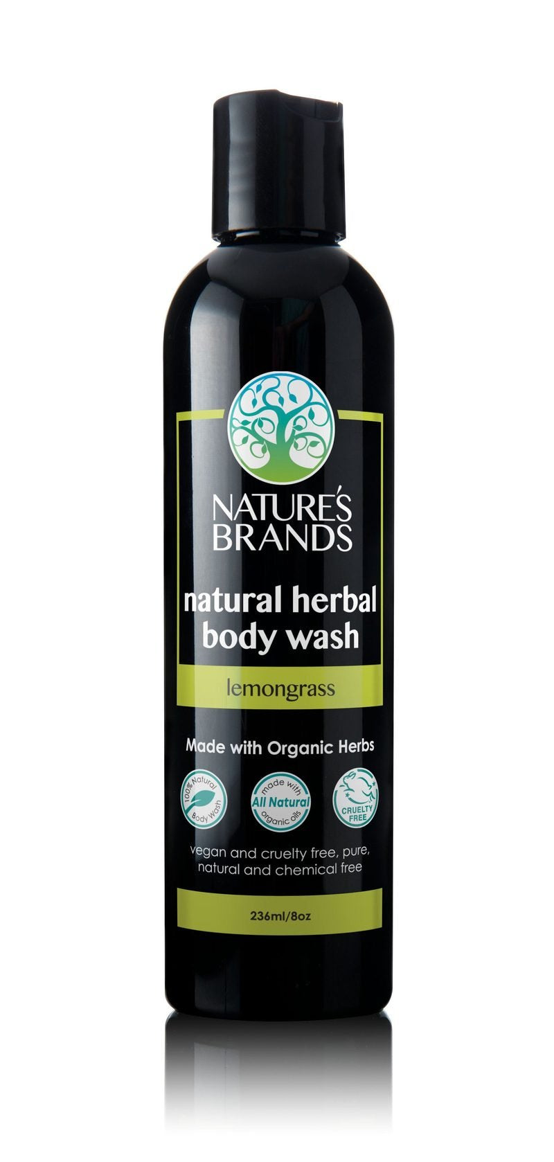 Herbal Choice Mari Natural Herbal Body Wash Lemongrass 236ml/ 8oz Squeeze Bottle (Made with Organic)