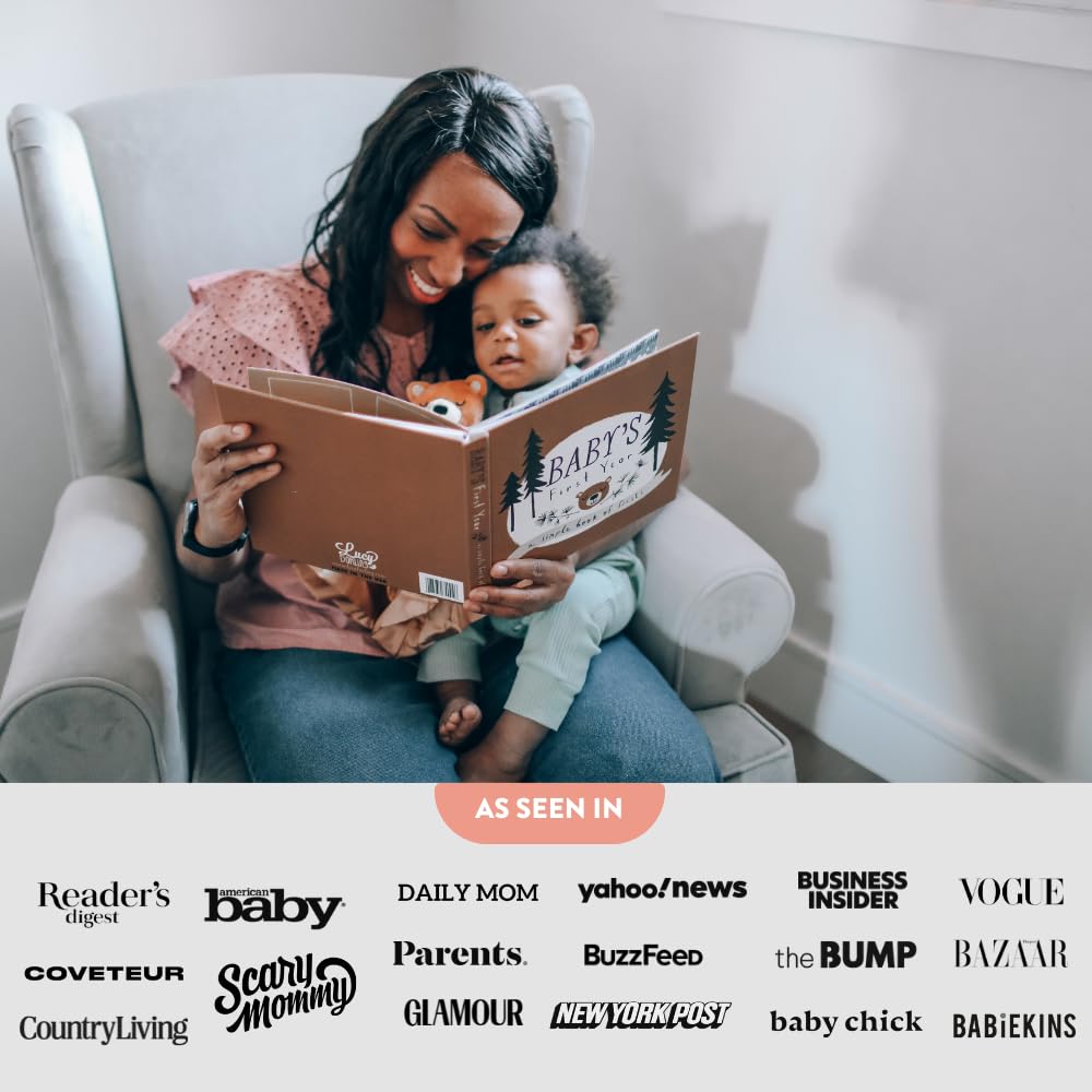 Lucy Darling Baby Memory Book, Themed Baby First Year Book, First 5 Years Journal & Photo Album for Baby Boy/Girl, Keepsake Books, Gender Neutral Memories & Milestone Book, Mom Gift - Little Camper