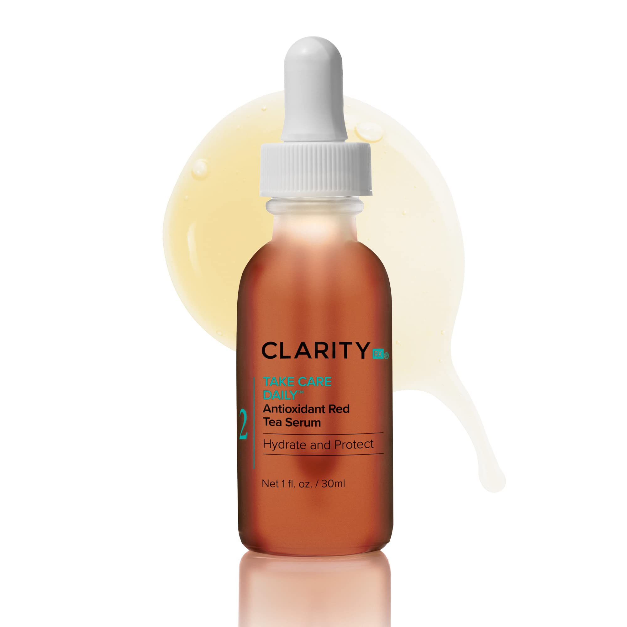 ClarityRx Take Care Daily, Plant Based Antioxidant Serum with Red Tea for All Skin Types, Hydrates & Protects Skin, Paraben Free, Natural Skin Care (1 fl oz)