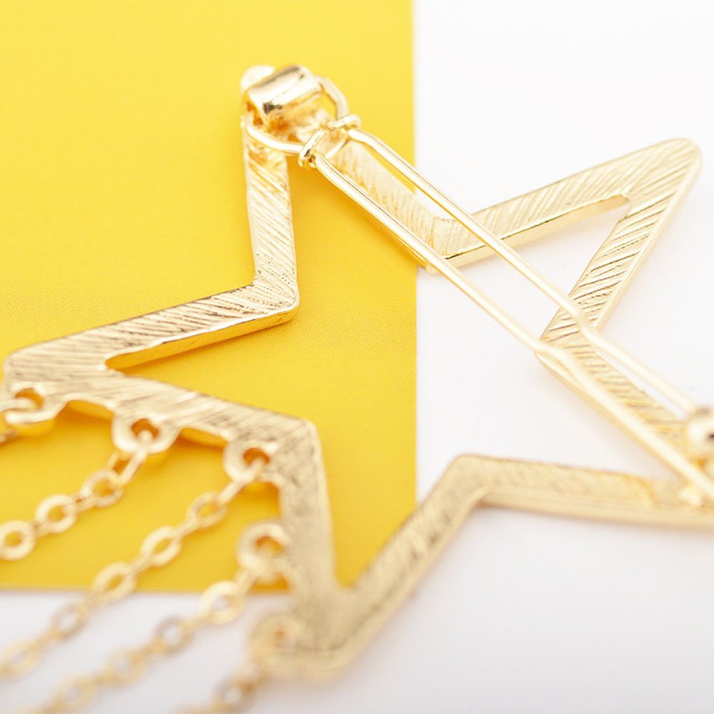 Numblartd 4 Pcs Fashion Metal Alloy Geometric Stars Moon Tassel Hair Clip Pins - Women Hollow Side Clip Hairpin Barrettes Bobby Pins Headdress Hair Accessories