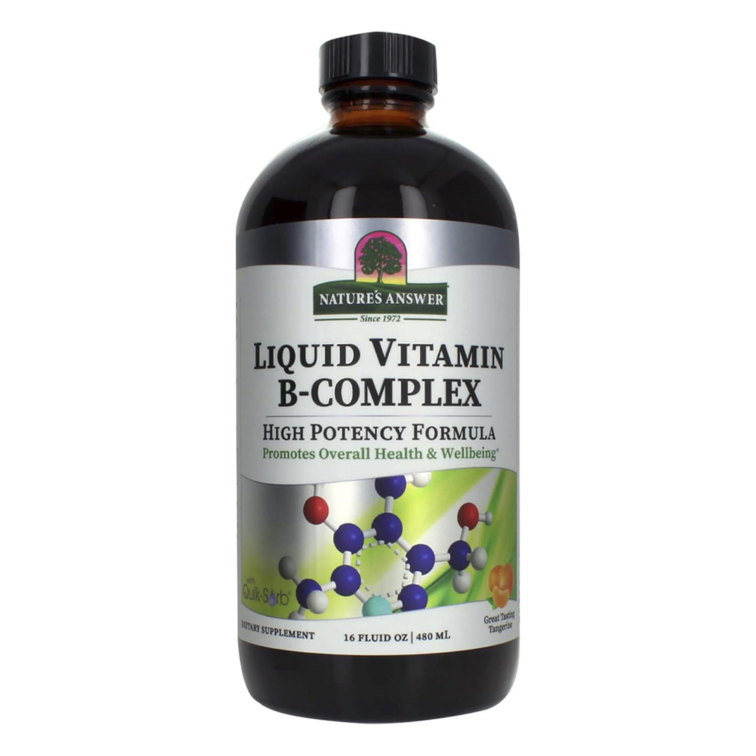Nature's Answer Liquid Vitamin B-Complex Supports Healthy Energy Levels | Promotes Healthy Nerve Function | All-Natural Tangerine Flavor | Gluten-Free & Benzoate-Free 16oz