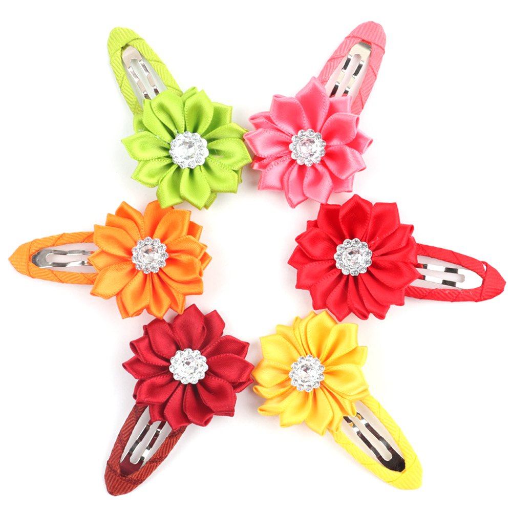 Elesa Miracle 28pcs Baby Girl Hair Clips Kids Little Girls Boutique Grosgrain Ribbon Flower Hair Bows Clips