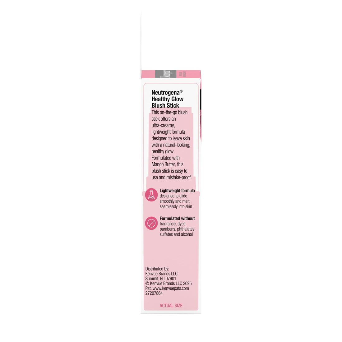 Neutrogena Healthy Glow Blush Stick, Easy to Use Lightweight Makeup, Ultra Creamy Cheek Color with Mango Butter Leaves Skin with a Natural Looking Colo, Petal Pink, 0.3 oz