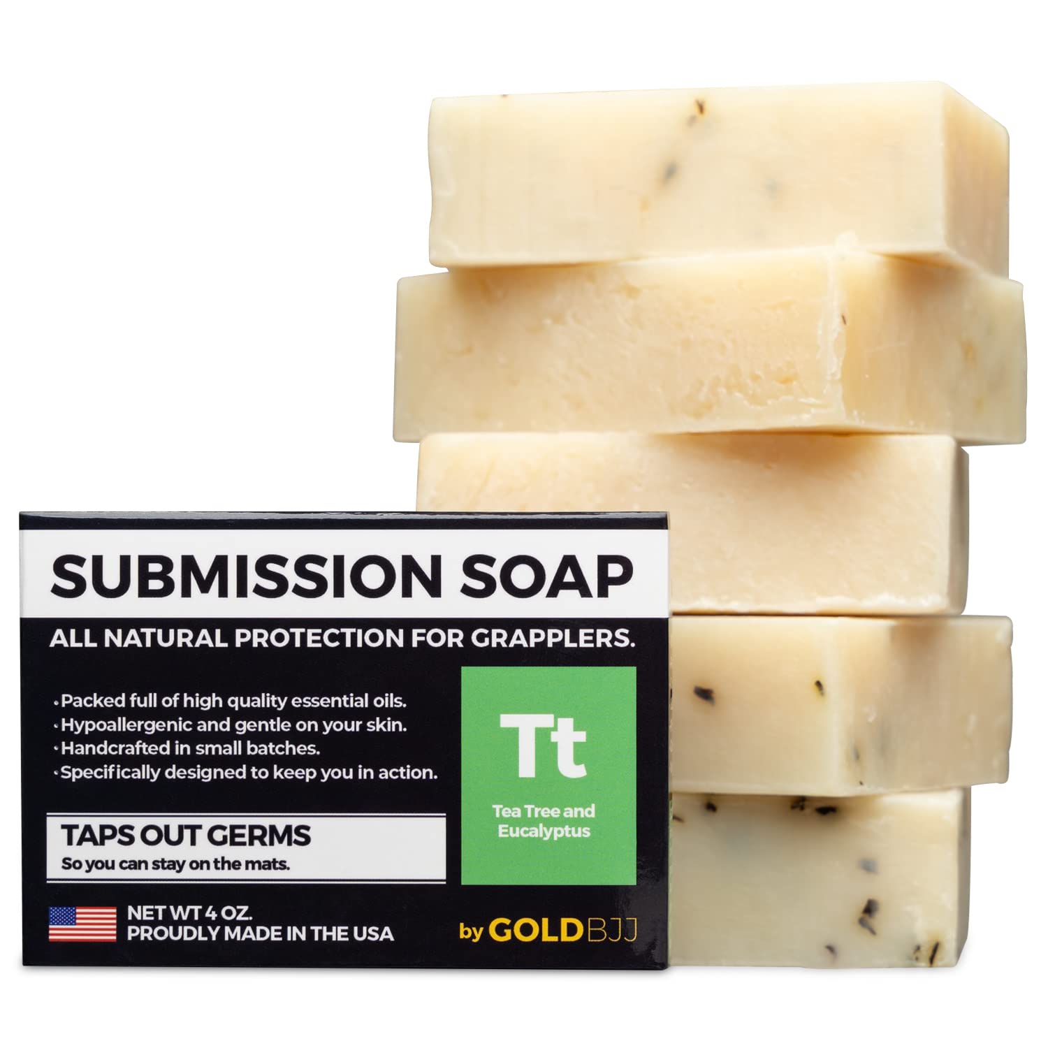 Antifungal Tea Tree Oil Soap - 100% All Natural USA Made Bars for BJJ