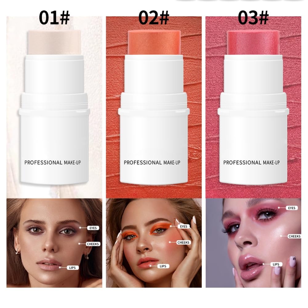 White Highlighter Makeup Stick, White Highlighter Stick Long Lasting Smooth Cheek Highlighter Pencil Makeup Waterproof Cream Make up Highlighter for Face
