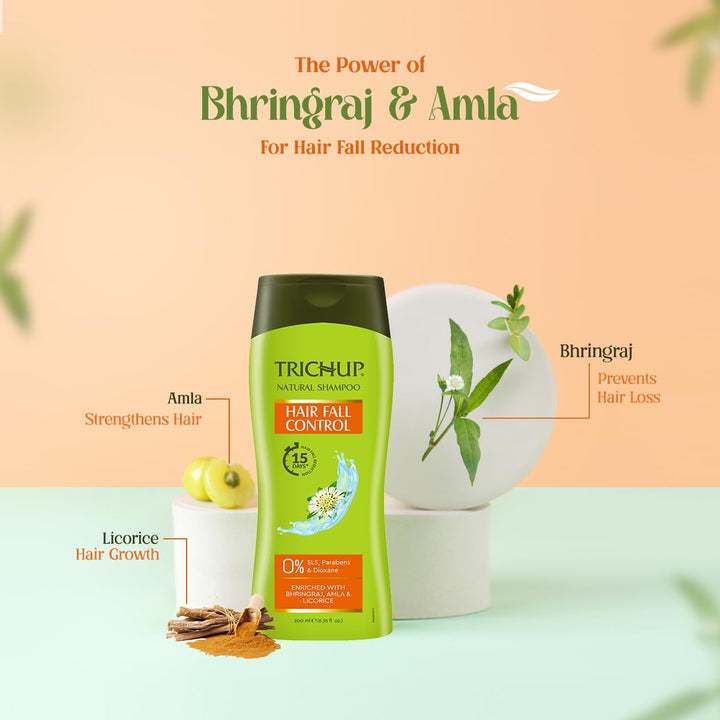 Trichup Hair Fall Control Herbal Hair Shampoo, 200ml (Pack of 3)