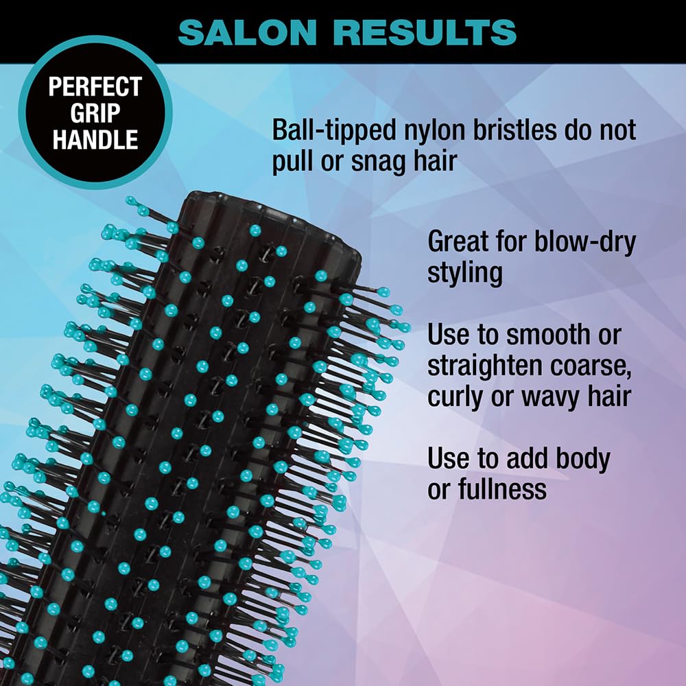Conair Salon Results Round Brush - Nylon Bristle Hairbrush for Blowout Styling