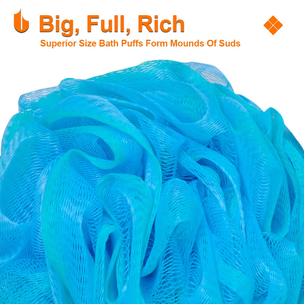 Urbanstrive Shower Bath Sponge XL 75g Soft Shower Loofahs Balls for Body Wash Men Women Bathroom Accessories, 1 Pack, Black (Blue-Green)