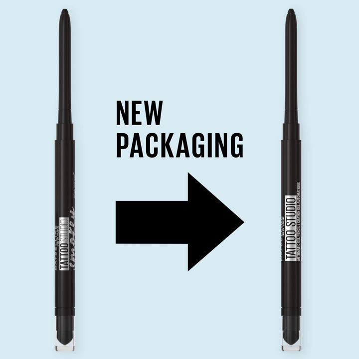 Maybelline Tattoo Studio Automatic Gel Pencil Waterproof Eyeliner, Blendable, Smudge Resistant, Matte Eyeliner For Up To 36HR Wear, Midnight Mocha (Smokey Gray), Packaging May Vary