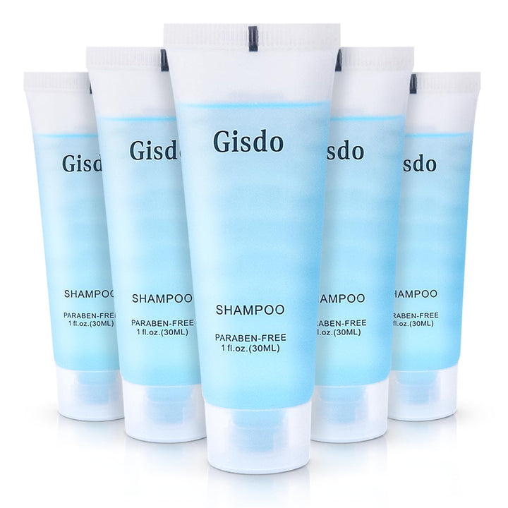 Gisdo 50 Pack Travel Size Shampoo Bulk, 30mL, 1 oz Hotel Shampoo Supplies for Guests, AirBnB Essentials, Travel Size Toiletries Bulk