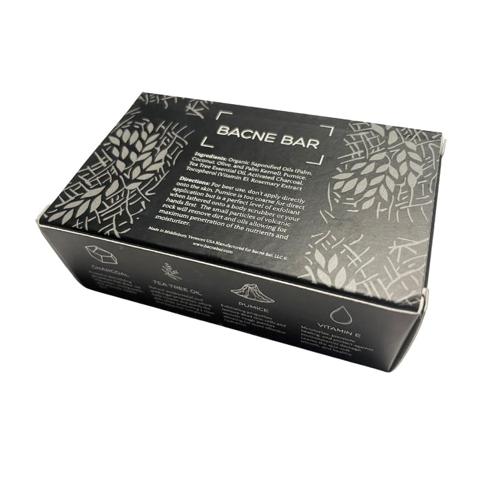 Bacne Bar: All Natural Body Acne Soap with Charcoal, Pumice, Tea Tree Oil & Vitamin E for a Deep Exfoliation Back Acne Treatment, Not for Sensitive Skin
