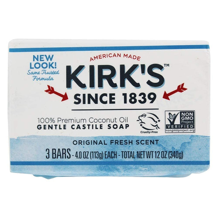 KirkS Orginal Coco Castile Bar Soap Bulk Case Of 48 Bars (16 X 3 Pk.)