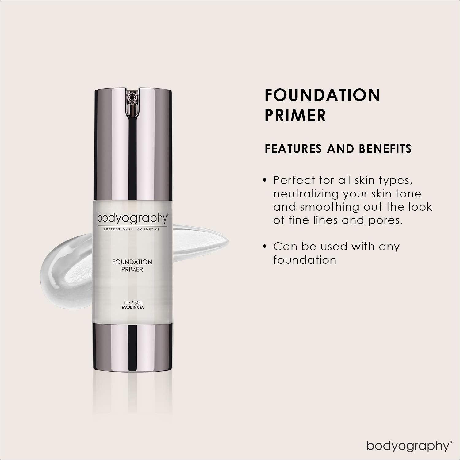 Bodyography Foundation Primer, Clear, 0.4 Ounce