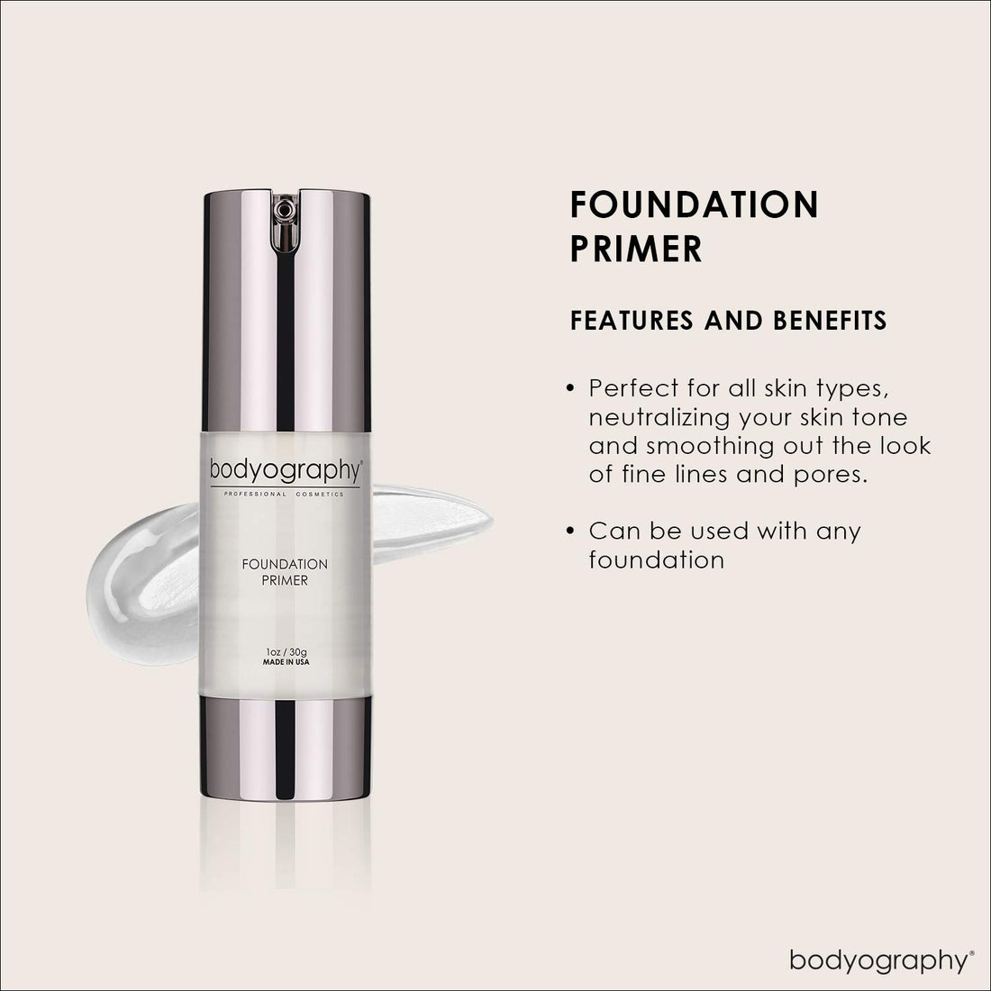 Bodyography Foundation Primer, Clear, 0.4 Ounce