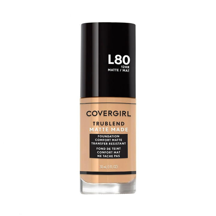 1 L80 True Ivory: Covergirl Trublend Matte Made Liquid Foundation, L80 True Ivory, 1.014 Ounce