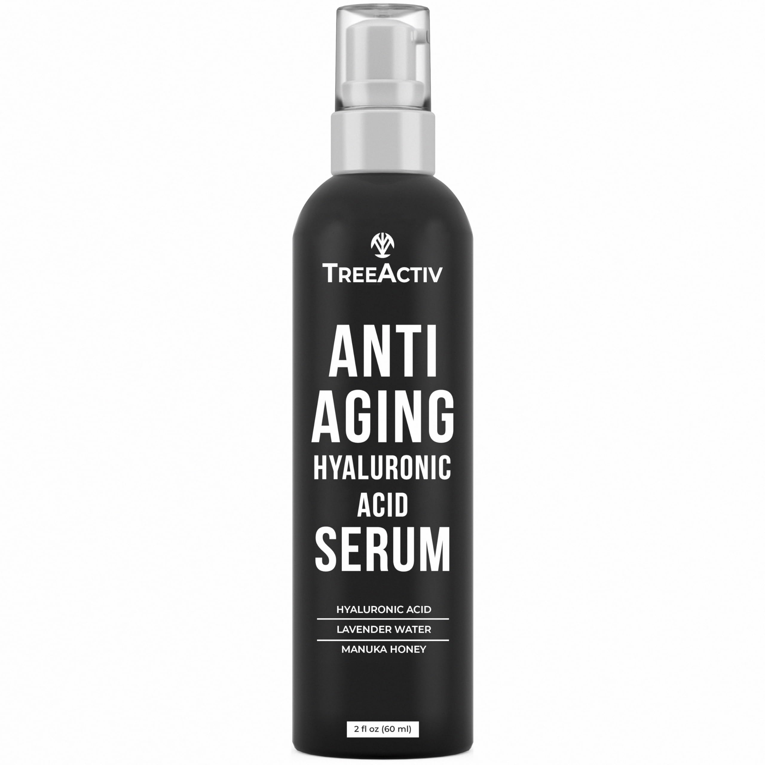 Anti-Aging Hyaluronic Acid Serum for Face 2 oz, Hydrating Wrinkle Repair Serum for Skin Care, Pure Hyaluronic Acid Face Serum for Women, Oil-Free Anti-Aging Serum for Advanced Skin Repair TreeActiv